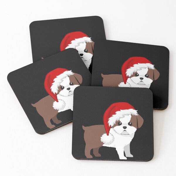 Item preview, Christmas dog in santa hat designed and sold by ValeryFlame.