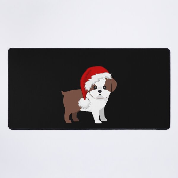 Item preview, Christmas dog in santa hat designed and sold by ValeryFlame.