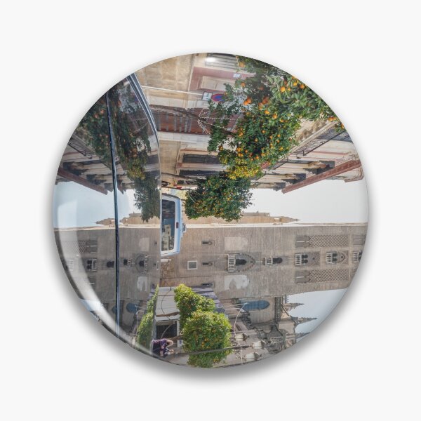 Item preview, Archbishop's Palace and Giralda reflected in a car designed and sold by Sevillanism.