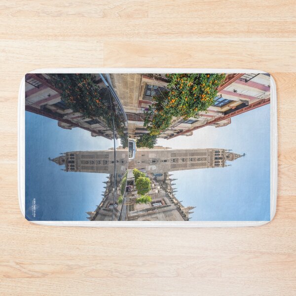Item preview, Archbishop's Palace and Giralda reflected in a car designed and sold by Sevillanism.