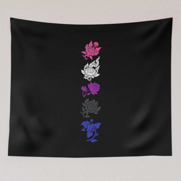 Item preview, Asian Flower Art Gender Fluid. Genderfluid Pride designed and sold by Subtle Pride Shop.