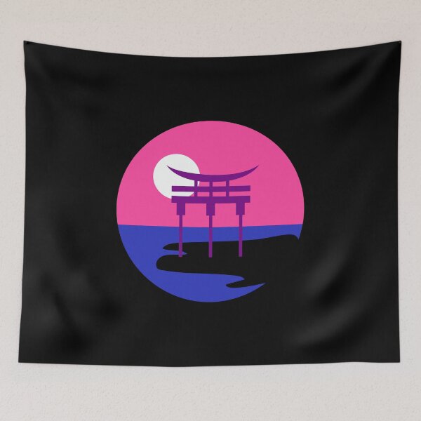 Item preview, Japanese Torii Gate Landscape Gender Fluid. Genderfluid Pride designed and sold by Subtle Pride Shop.