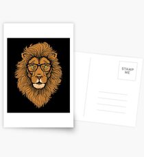 Cool Hipster Lion with Glasses hipster lion - lion graphic Postcards