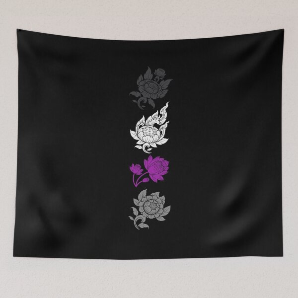 Item preview, Asian Flower Art Demi Sexual. Demisexual Pride designed and sold by Subtle Pride Shop.