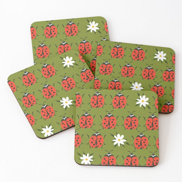 Item preview, Seamless ladybugs and flowers designed and sold by DarelliBeauty.