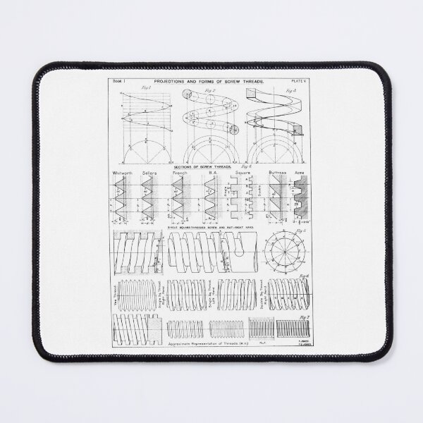 Item preview, Vintage technical drawing manual of types of screw thread designed and sold by Random Railways.