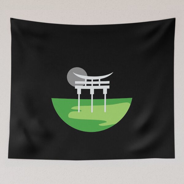 Item preview, Japanese Torii Gate Landscape Aro. Aromantic Pride designed and sold by Subtle Pride Shop.