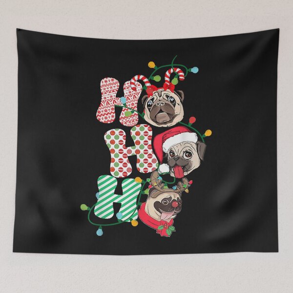 Aperçu de l'œuvre Christmas Ho Ho Ho Pug Dog Lover Funny Happy Holiday Outfit créée et vendue par Nena12312.