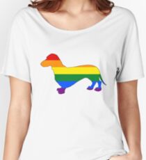 Regenbogen Dackel Loose Fit T-Shirt