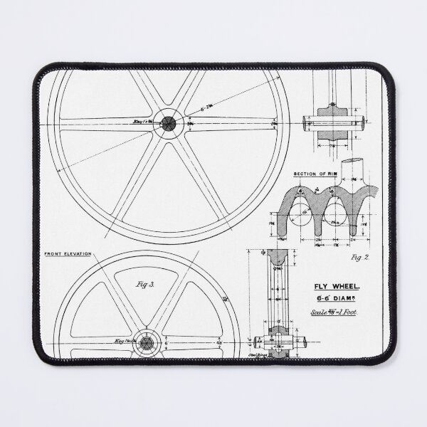 Item preview, Vintage drawing of a rope pulley from an Edwardian textbook on technical drawing. designed and sold by Random Railways.