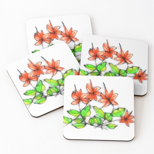 Item preview, Floral red pattern designed and sold by cuprum.