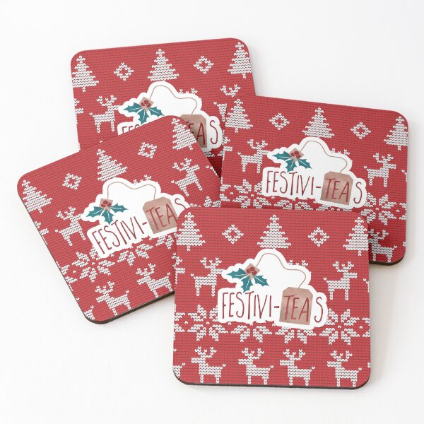 Item preview, FestiviTEAS - a funny holiday design with a tea bag and mistletoe atop a Christmas sweater design designed and sold by hitechmom.