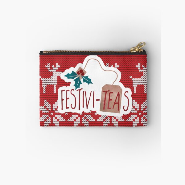 Item preview, FestiviTEAS - a funny holiday design with a tea bag and mistletoe atop a Christmas sweater design designed and sold by hitechmom.