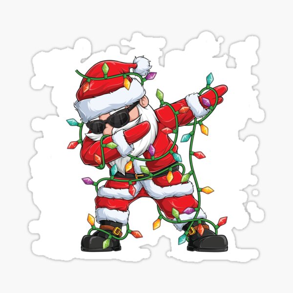 Christmas Lights Funny Dancing Dabbing Santa Claus Sticker For Sale By Elab27 Redbubble 