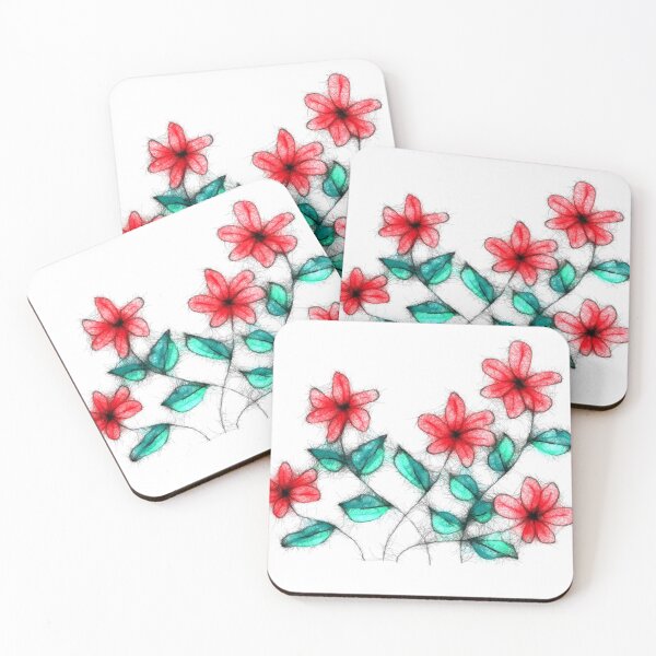 Item preview, Floral red pattern designed and sold by cuprum.