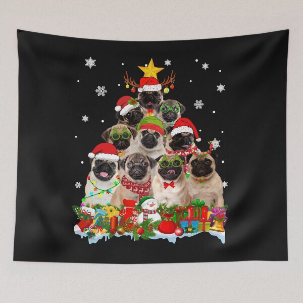 Item preview, Funny Christmas Tree Lights Pug Dog Xmas Pajama designed and sold by Nena12312.