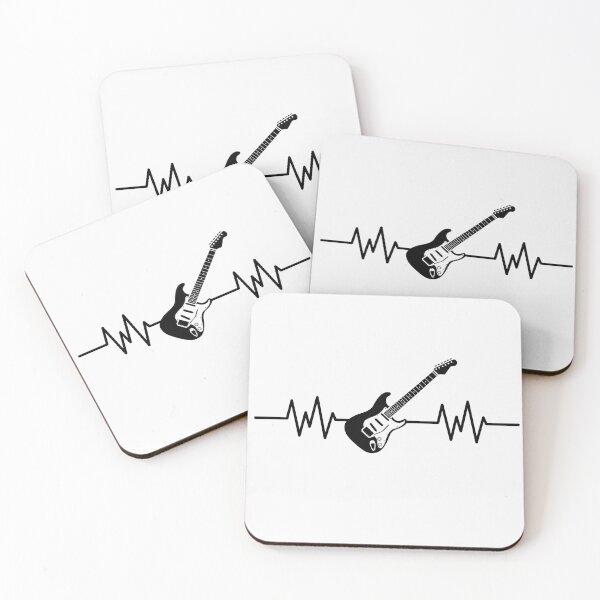 Item preview, Guitar Heartbeat (Black Print) designed and sold by FinishYourSong.