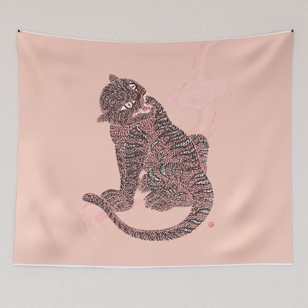 Item preview, Pink Tiger -Minhwa Korean folk art designed and sold by joyfultaylor.