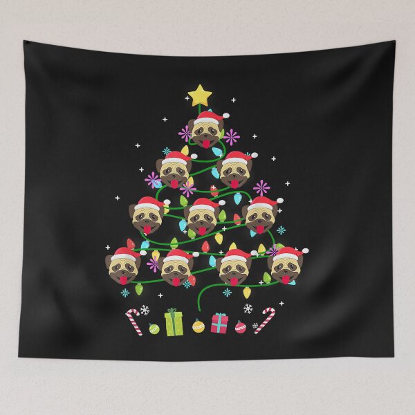 Item preview, Funny Pug Christmas Tree Color Led Light designed and sold by Nena12312.