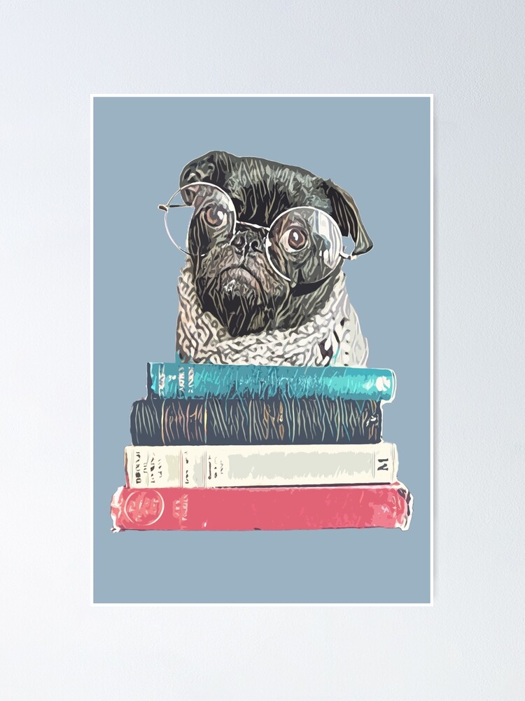 pug with sunglasses. Poster