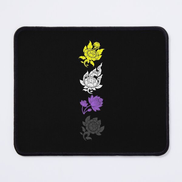 Item preview, Asian Flower Art Non Binary. Nonbinary Pride designed and sold by Subtle Pride Shop.