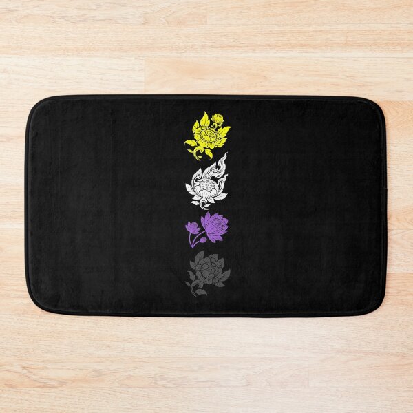 Item preview, Asian Flower Art Non Binary. Nonbinary Pride designed and sold by Subtle Pride Shop.