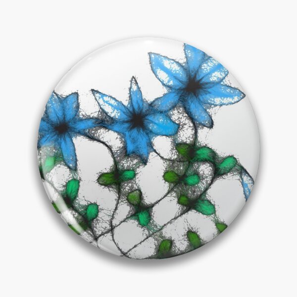 Item preview, Floral blue pattern designed and sold by cuprum.
