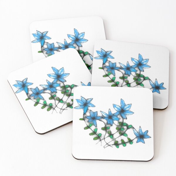 Item preview, Floral blue pattern designed and sold by cuprum.