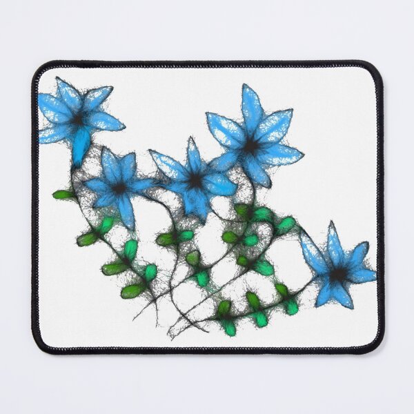 Item preview, Floral blue pattern designed and sold by cuprum.
