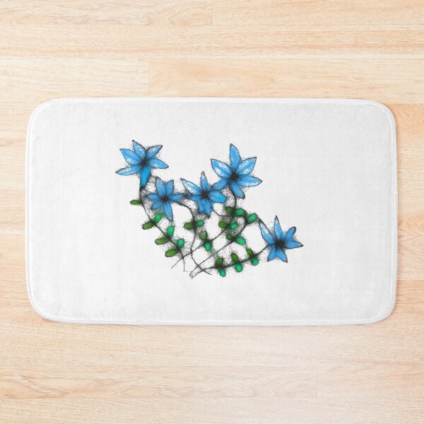 Item preview, Floral blue pattern designed and sold by cuprum.