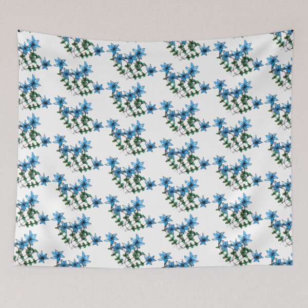 Item preview, Floral blue pattern designed and sold by cuprum.