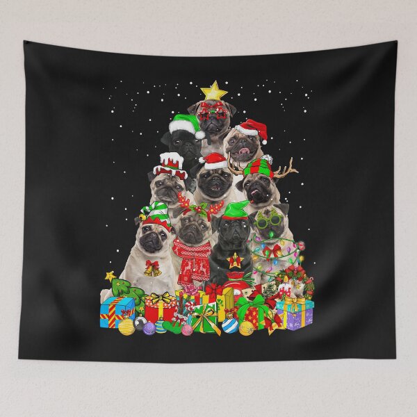Item preview, Funny Pug Dog Christmas Tree Lights Xmas Pajama designed and sold by Nena12312.
