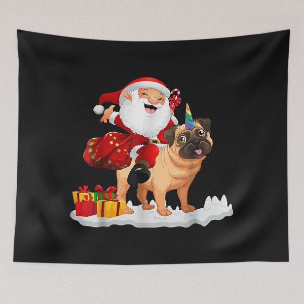 Item preview, Funny Santa Claus Riding Pug Xmas Dog Lover Pajama designed and sold by Nena12312.