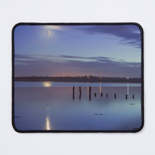 Item preview, Moon setting over Strangford Lough with an old jettie in the foreground designed and sold by Drew McAvoy.