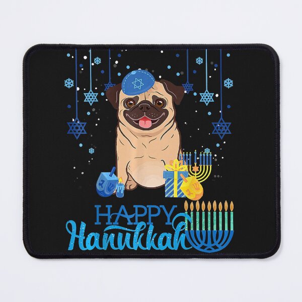 Artikelvorschau, Jewish Pug Dog Menorah Hat Chanukah Hanukkah Jewish Xmas Pre entworfen und verkauft von Nena12312.