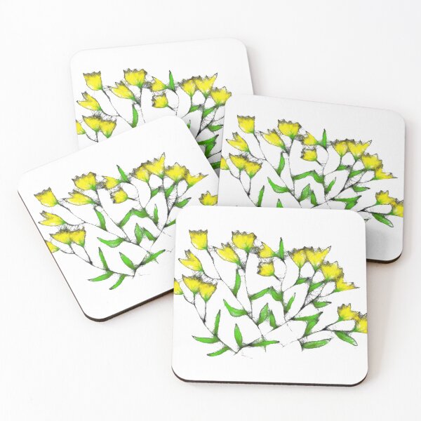 Item preview, Floral yellow pattern designed and sold by cuprum.