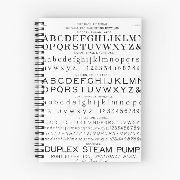 Item preview, Vintage technical drawing manual illustrating lettering for engineering drawings designed and sold by Random Railways.