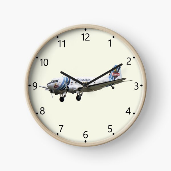 Dakota G-AMSV cream background with numerials Clock