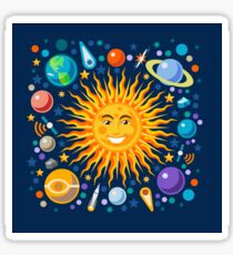 Solar System smiling sun universe Sticker