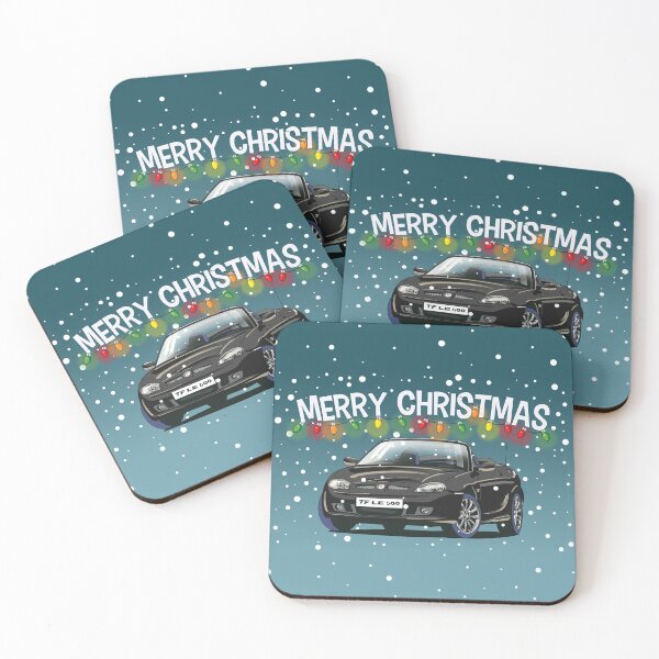 Aperçu de l'œuvre Carte de Noël noire de voiture de MG TF créée et vendue par Webazoot Industries - Car Art.