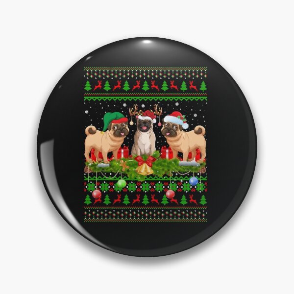 Artikelvorschau, Pug Dog Lover Xmas Lighting Santa Ugly Pug Christmas entworfen und verkauft von Nena12312.
