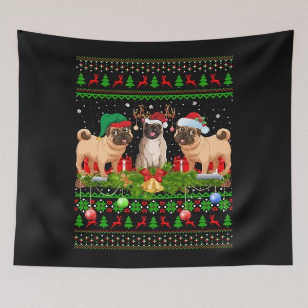 Item preview, Pug Dog Lover Xmas Lighting Santa Ugly Pug Christmas designed and sold by Nena12312.