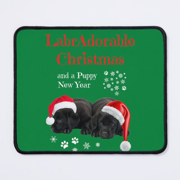 Item preview, Labradorable Christmas and a Puppy New Year. Black Lab Puppies. designed and sold by trendingatees.
