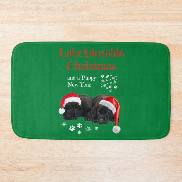 Item preview, Labradorable Christmas and a Puppy New Year. Black Lab Puppies.  designed and sold by trendingatees.