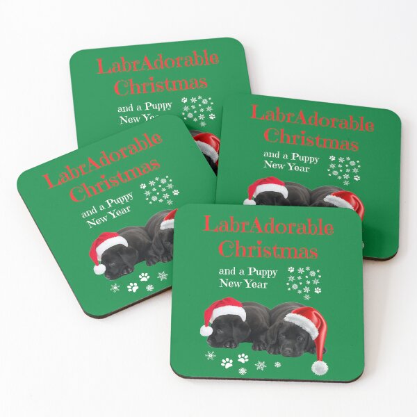 Item preview, Labradorable Christmas and a Puppy New Year. Black Lab Puppies.  designed and sold by trendingatees.