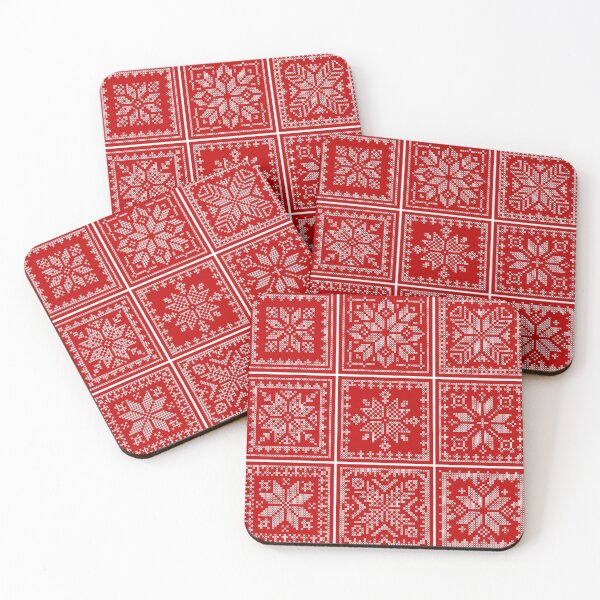 Item preview, Christmas embroidered plaid in red designed and sold by Slanapotam.