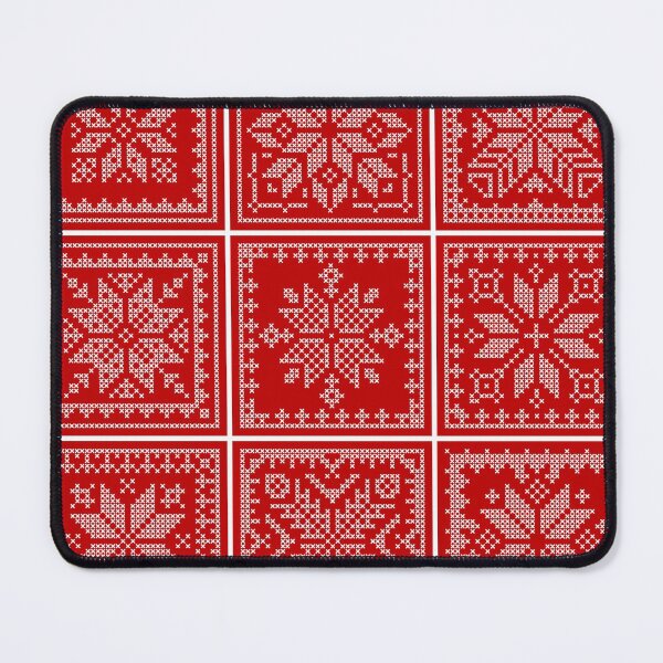 Item preview, Christmas embroidered plaid in red designed and sold by Slanapotam.