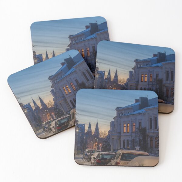 Item preview, Fedellisten, winter, houses, snow, evening, dusk, Germany designed and sold by Torsten  Krüger.