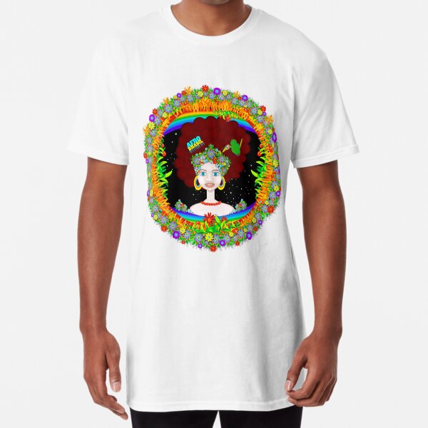 AFRO BRASIL - Flores Camiseta larga