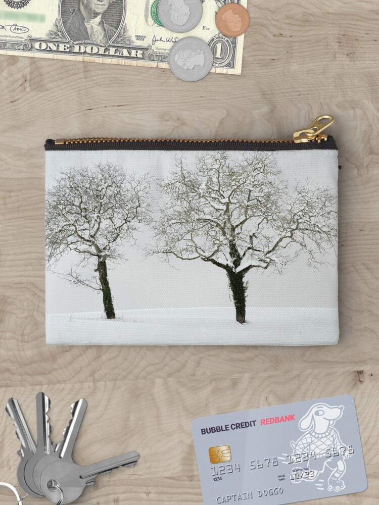Thumbnail 3 of 4, Zipper Pouch, Two trees in the snow designed and sold by patmo.